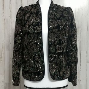 Flagg Petites Black Floral/Glittery Jacket